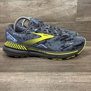 Brooks Adrenaline GTS 23 Gray Yellow Mens US Size 8.5 1103911D404 Running Shoes